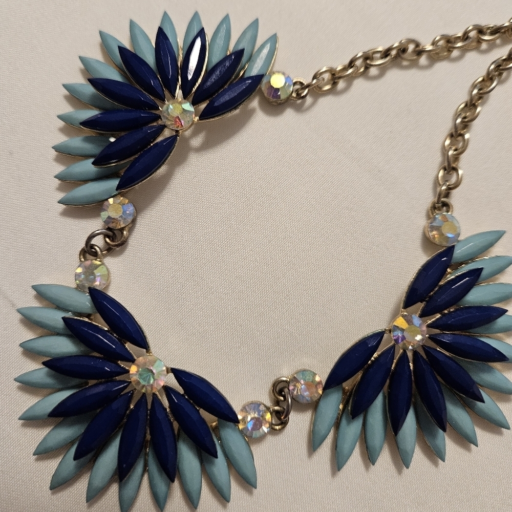 Beautiful Half Starbust Necklace with Rhinestone accents